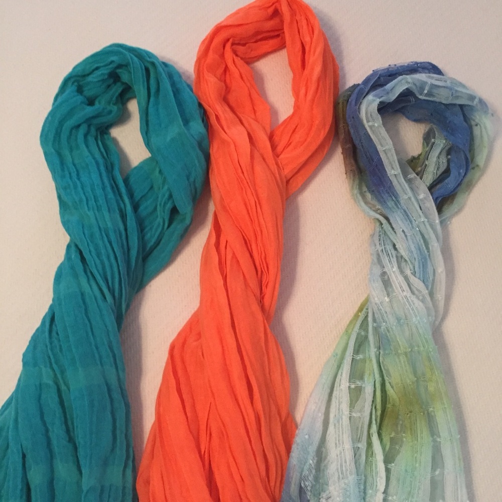 3 Lovely Gauzey Long Scarves